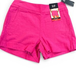 NWT Women’s XS GAP Bright Pink High Linen Shorts